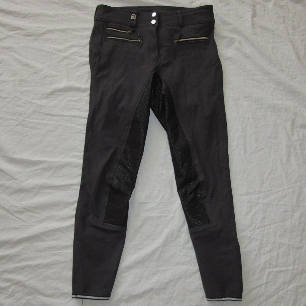 Women's Black Equestrian Riding Breeches with Knee Patches